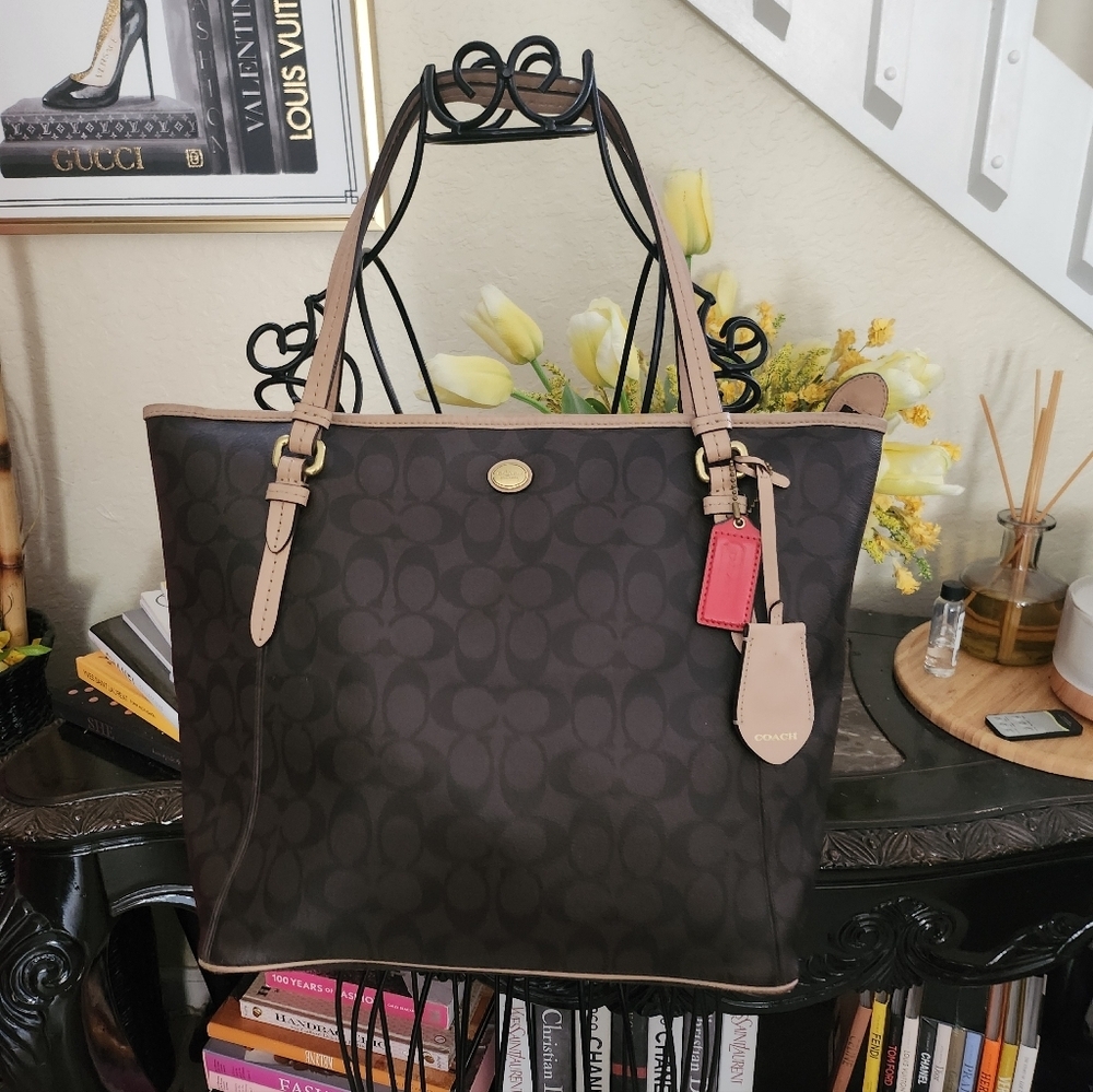 Coach Peyton Signature Monogram Tote